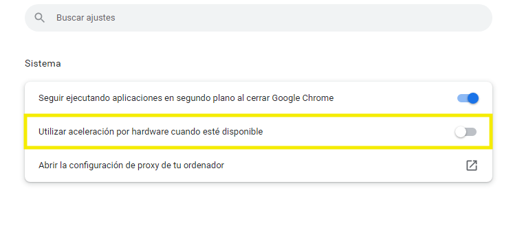 Aceleración por hardware de Google Chrome