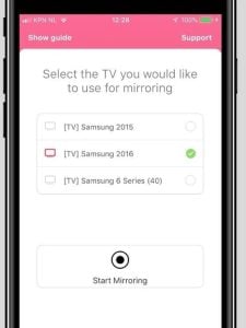 Select your Samsung TV for iPhone app