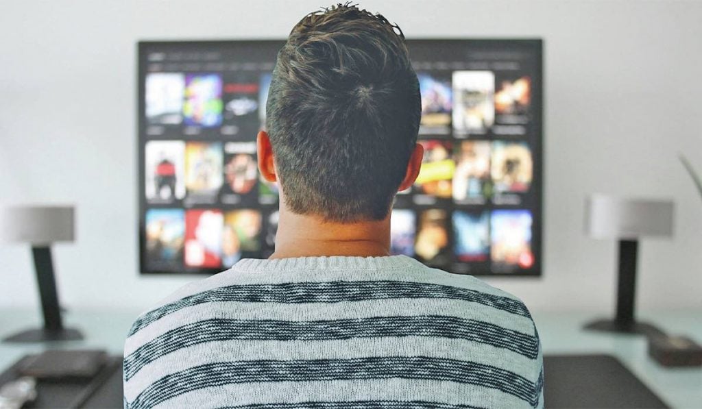 Man watching Smart tV