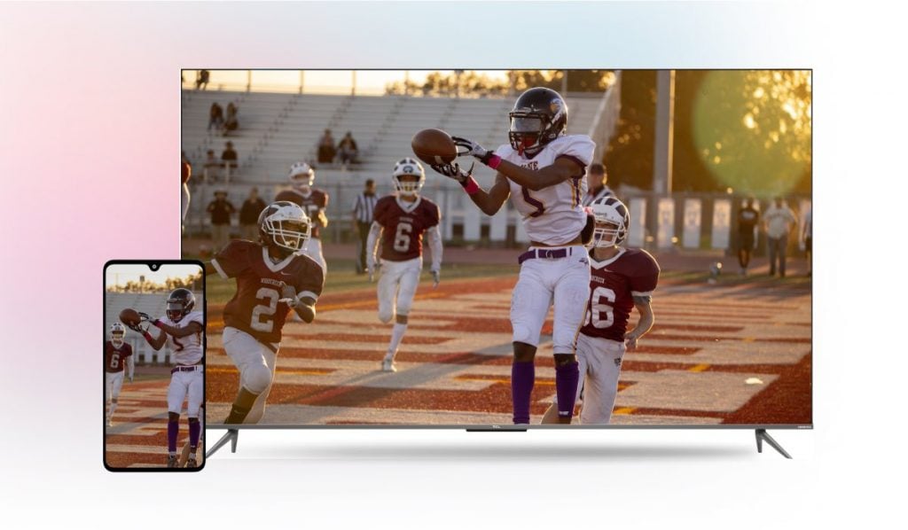 American football on TCL tV and smartphone