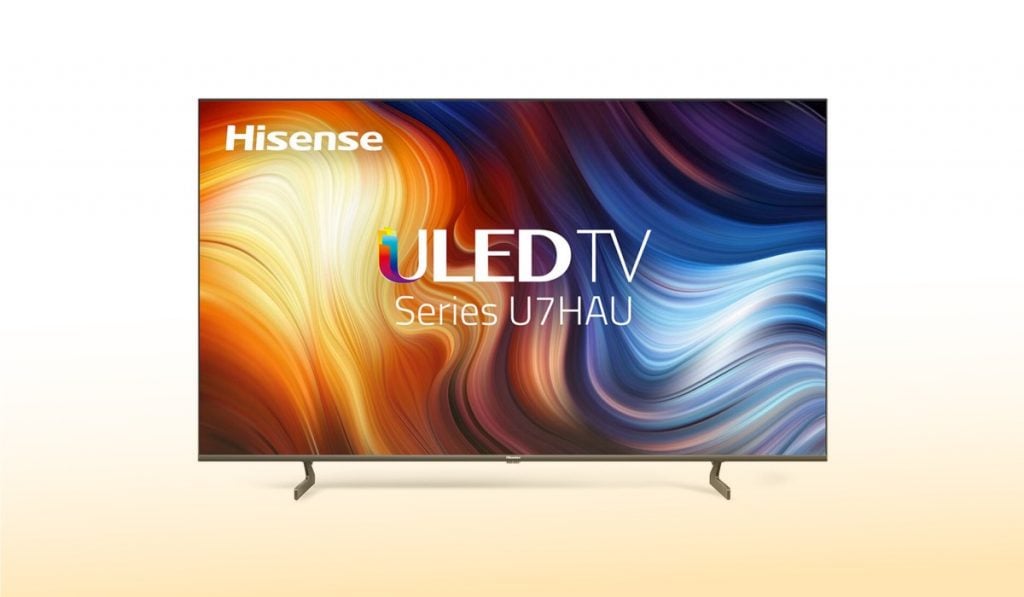 An ULED TV Hisense TV, Series U7HAU