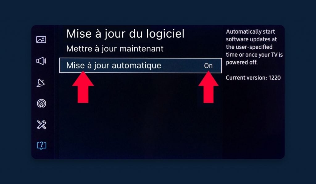 Instructions pour configurer les mises à jour automatiques sur Samsung Smart TV