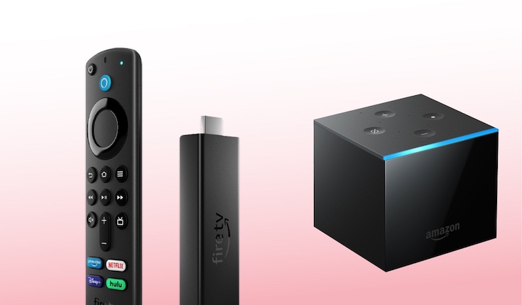 Fire TV remote, Firestick and a Fire tV cube