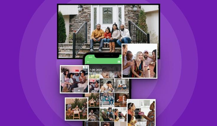 An image showing an Android smartphone gallery with several images being highlighted