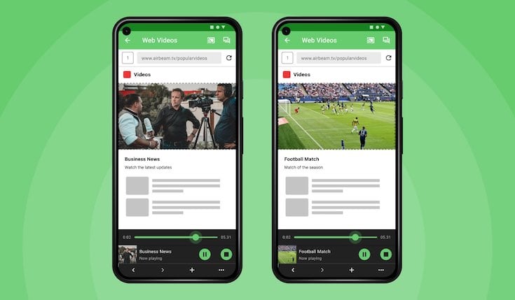 Two android smartphone screenshots