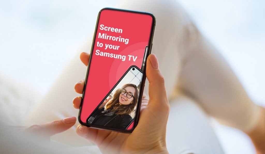AirBeamTV screen mirroring for samsung promo on iPhone
